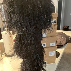 Ysl ostrich feather boots, brand new with dust bag size 38